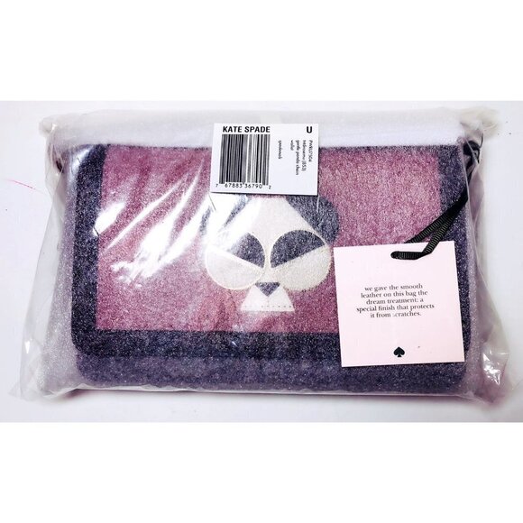 Kate Spade Womens Pink Leather Panda Bear Chain Fold Over Crossbody Handbag New - Picture 12 of 14